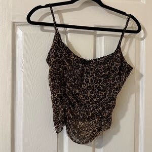 emory park Leopard Print Spaghetti Strap Cami - Brown/Black